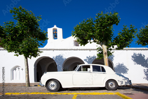 Photo: Ibiza Sant Carles de Peralta white church in Balearic Ibiza Sant Carles de Peralta white church in Balearic