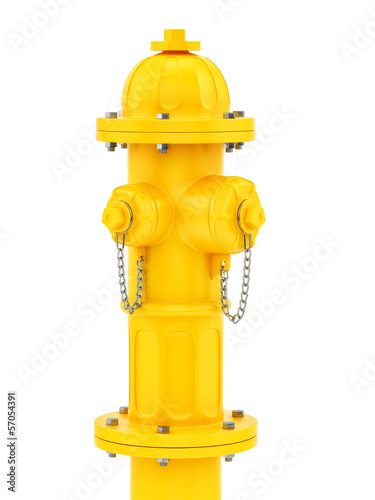 Illustration: render of a yellow fire hydrant isolated on white render of a yellow fire hydrant isolated on white