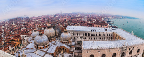 Photo: St. Marks Cathedral and square in Venice, Italy. Night. Church St. Marks Cathedral and square in Venice, Italy. Night. Church
