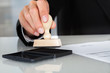 Business Man Hand With Rubber Stamp Business Man Hand With Rubber Stamp