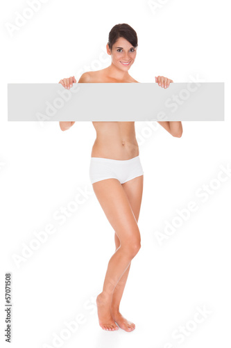 Photo: Woman Showing Placard Woman Showing Placard