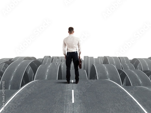 Photo: Businessman in the face of difficulties Businessman in the face of difficulties