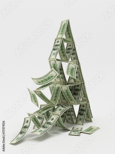 Illustration: collapsing house of us dollars collapsing house of us dollars