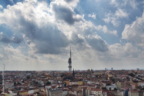 Photo: Panorama with the Zizkov Television Tower, Prague Panorama with the Zizkov Television Tower, Prague