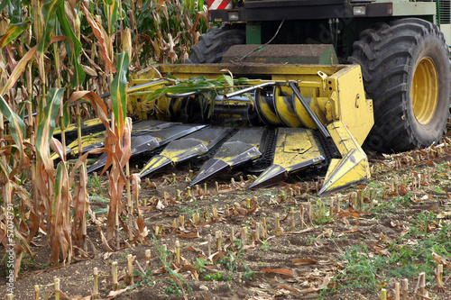 Photo: Closeup of the blades on a combine harvester Closeup of the blades on a combine harvester