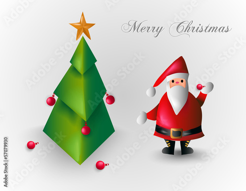 Vector: Merry Christmas tree and Santa Claus EPS10 file. Merry Christmas tree and Santa Claus EPS10 file.