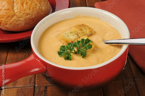 Photo: Lobster bisque in a stoneware mug Lobster bisque in a stoneware mug