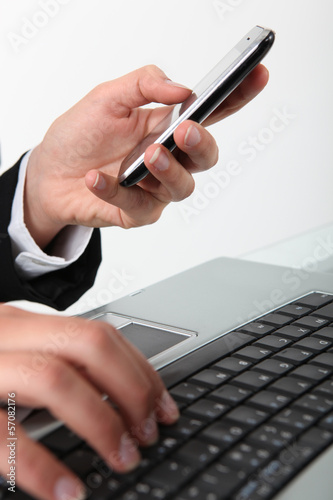 Photo: Laptop and mobile phone Laptop and mobile phone