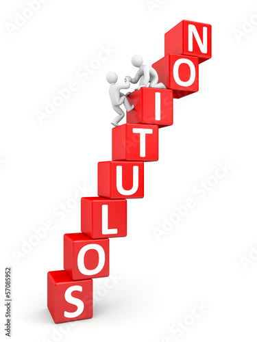 Illustration: Solution. Teamwork metaphor Solution. Teamwork metaphor