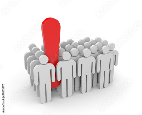 Illustration: People with exclamation mark People with exclamation mark