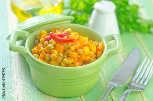 Photo: corn and peas corn and peas