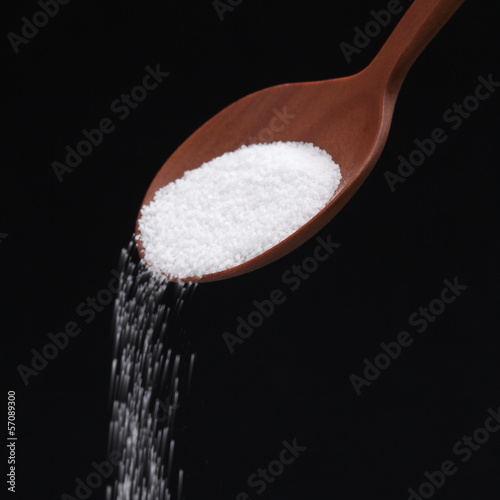 Photo: Sugar or Salt on spoon Sugar or Salt on spoon
