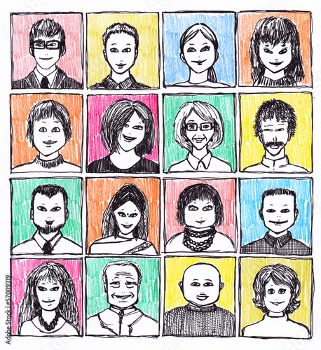 Illustration: mosaic of people mosaic of people