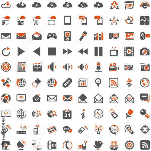 Vector: Orange Grey Webicons - Communication Entertainment Social Media Orange Grey Webicons - Communication Entertainment Social Media