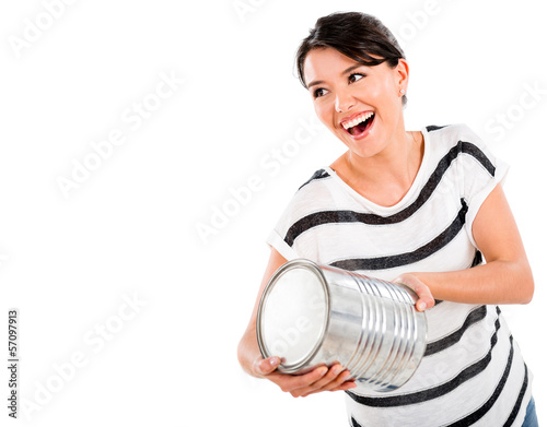 Photo: Woman with a paint can Woman with a paint can
