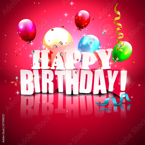 Vector: Realistic glossy Birthday background Realistic glossy Birthday background