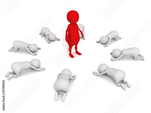 Photo: concept team leader in center of business 3d people group concept team leader in center of business 3d people group