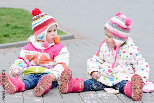 Photo: two toddler girls two toddler girls