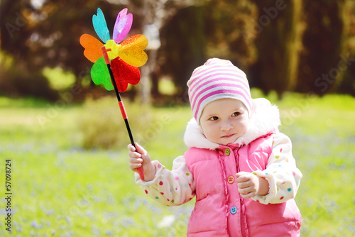 Photo: toddler with windmill toddler with windmill