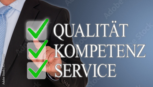 Illustration: Qualität - Kompetenz - Service Qualität - Kompetenz - Service