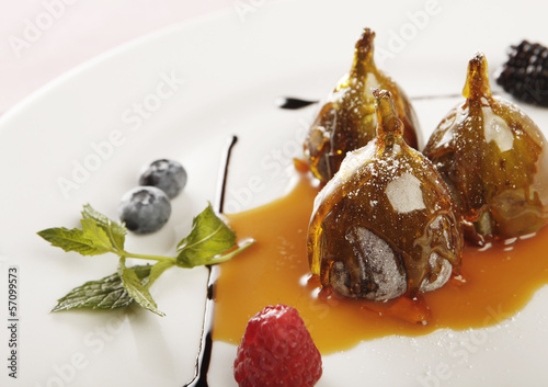 Photo: fig with sauce and fruit fig with sauce and fruit