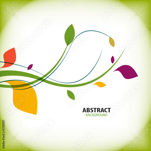 Vector: Nature vintage green floral abstract background Nature vintage green floral abstract background