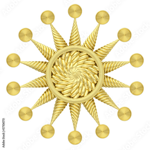 Illustration: Golden star symbol isolated on white background Golden star symbol isolated on white background