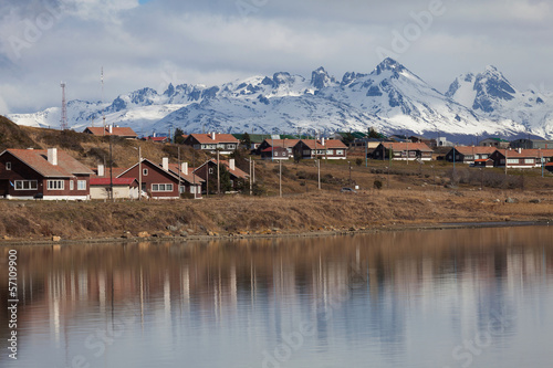Photo: A night view of Ushuaia, Tierra del Fuego. Boats line the harbor A night view of Ushuaia, Tierra del Fuego. Boats line the harbor
