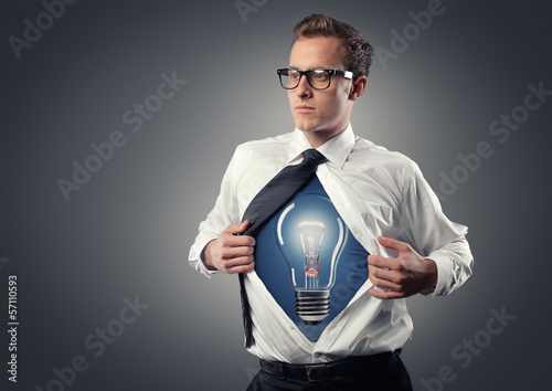 Photo: Man with Lightbulb Man with Lightbulb