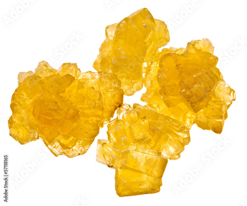 Photo: pieces of yellow crystalline caramel sugar pieces of yellow crystalline caramel sugar