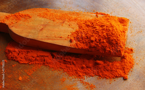 Photo: Chills powder with wood spoon Chills powder with wood spoon