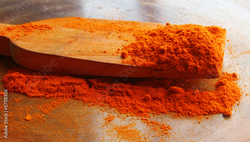 Photo: Chills powder with wood spoon Chills powder with wood spoon
