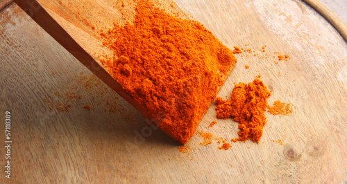 Photo: Chills powder with wood spoon Chills powder with wood spoon