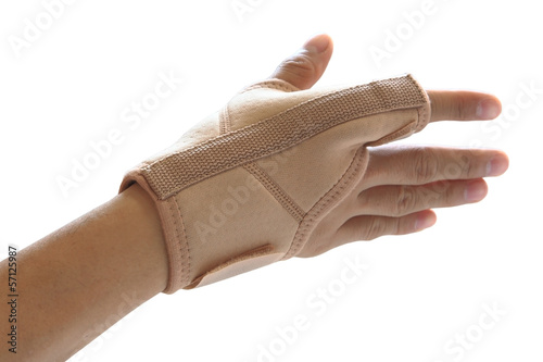 Photo: hand and single finger with orthosis isolated hand and single finger with orthosis isolated