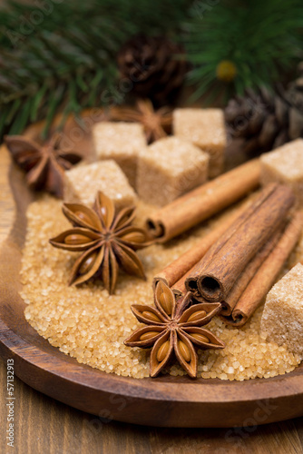 Photo: spices and brown sugar in a bowl spices and brown sugar in a bowl