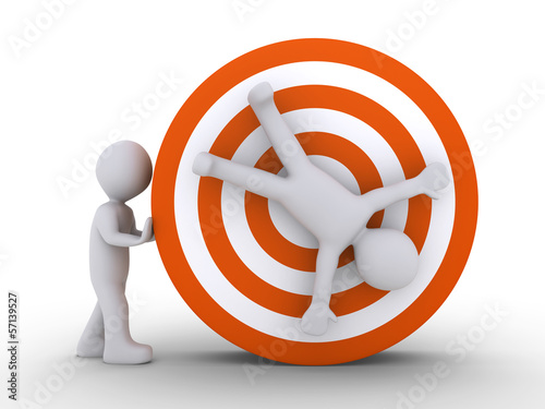 Illustration: Person pushing another who is at the center of target Person pushing another who is at the center of target