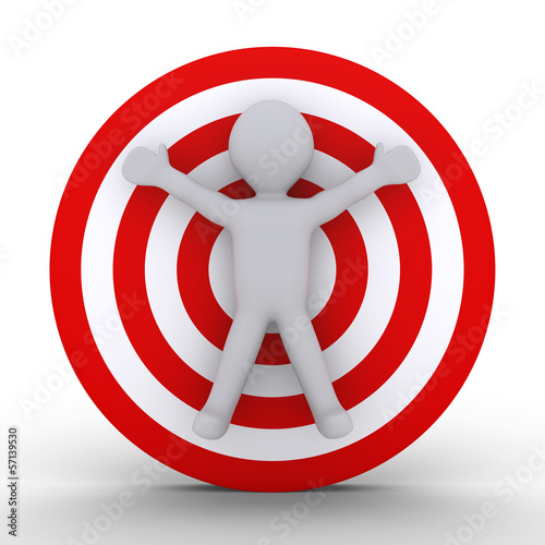 Illustration: Person in front of a target Person in front of a target
