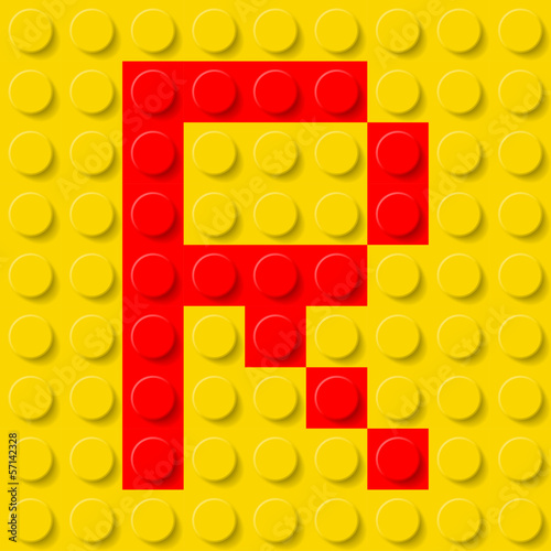 Vector: Letter R in construction kit. Letter R in construction kit.
