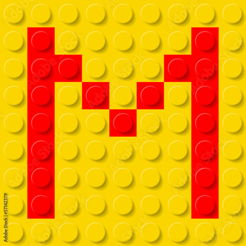 Vector: Letter M in construction kit. Letter M in construction kit.