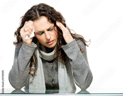 Photo: Sick Woman. Flu. Woman Caught Cold Sick Woman. Flu. Woman Caught Cold