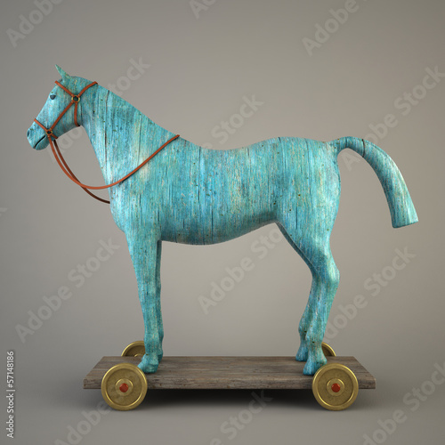 Illustration: Blue wood horse (symbol of the new year 2014) Blue wood horse (symbol of the new year 2014)