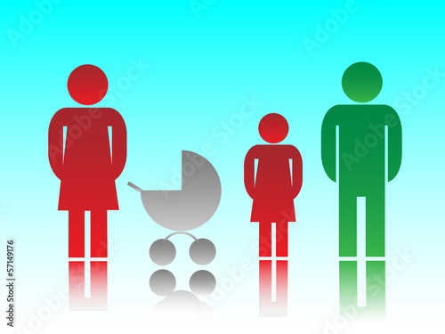 Vector: The family with kids The family with kids