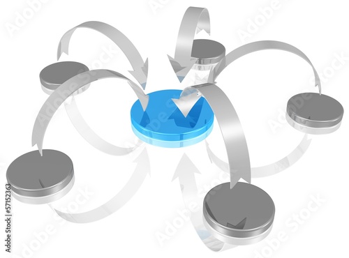 Illustration: Netzwerk, Zentrum Netzwerk, Zentrum