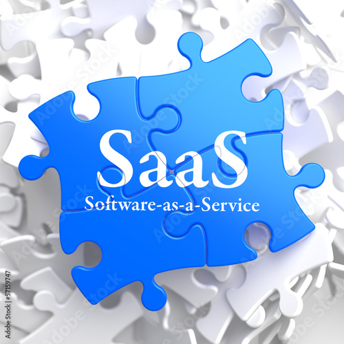 Illustration: SAAS. Puzzle Information Technology Concept. SAAS. Puzzle Information Technology Concept.