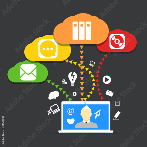 Vector: Modern conputer communication color scheme Modern conputer communication color scheme