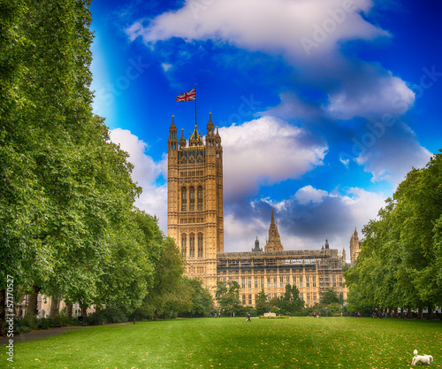 Photo: Palace of Westminster (Houses of Parliament) with Victoria Tower Palace of Westminster (Houses of Parliament) with Victoria Tower