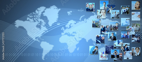 Photo: Business collage background. Business collage background.