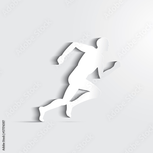 Vector: coureur sur fond gris coureur sur fond gris