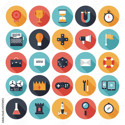 Vector: Game design flat icons set Game design flat icons set