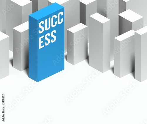 Illustration: 3d success conceptual model of city with distinctive skyscraper 3d success conceptual model of city with distinctive skyscraper